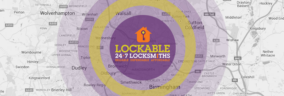Lockable Locksmiths cover the following postcode areas throughout the West Midlands